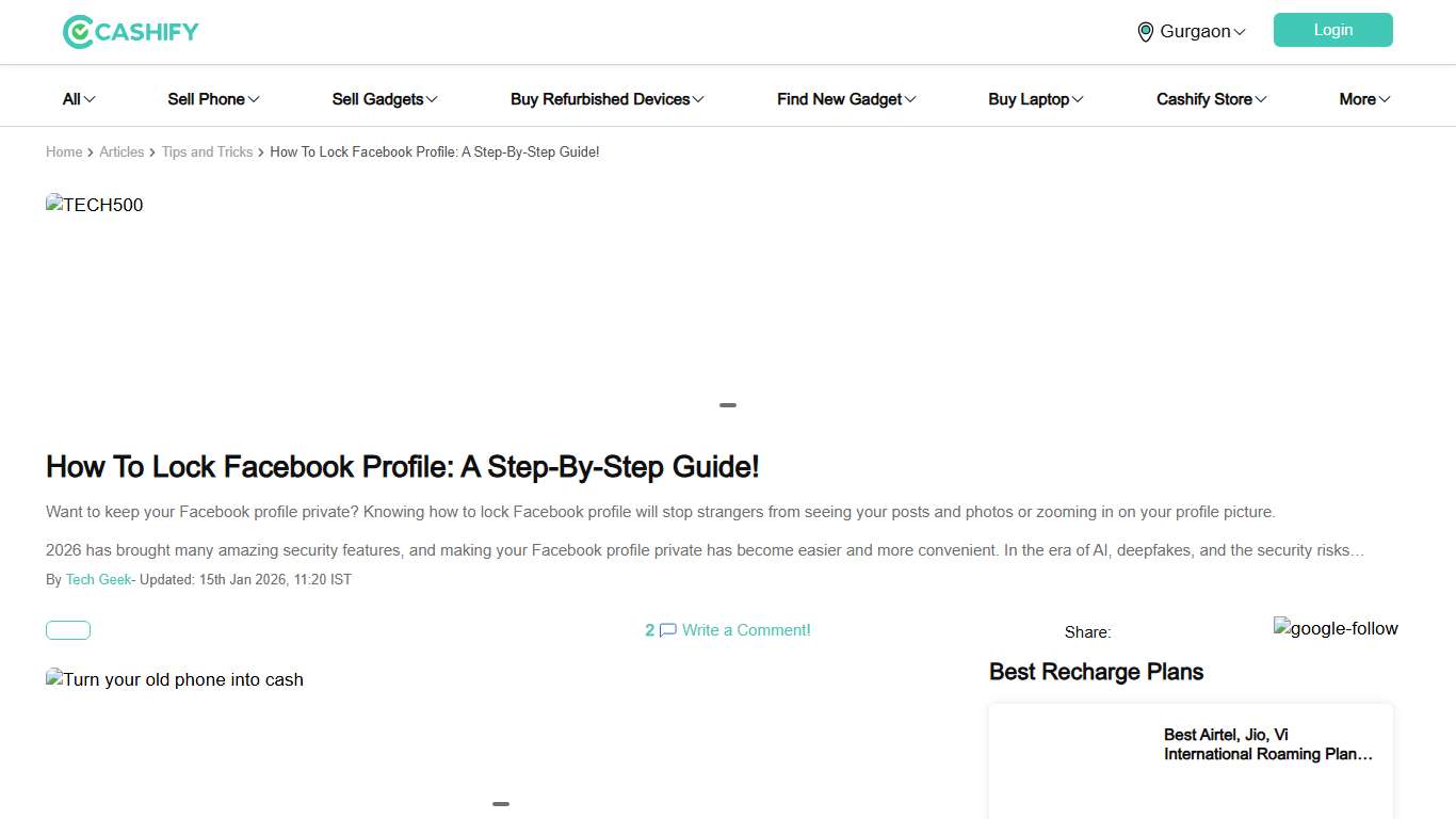 How To Lock Facebook Profile: A Step-By-Step Guide! | Cashify Blog